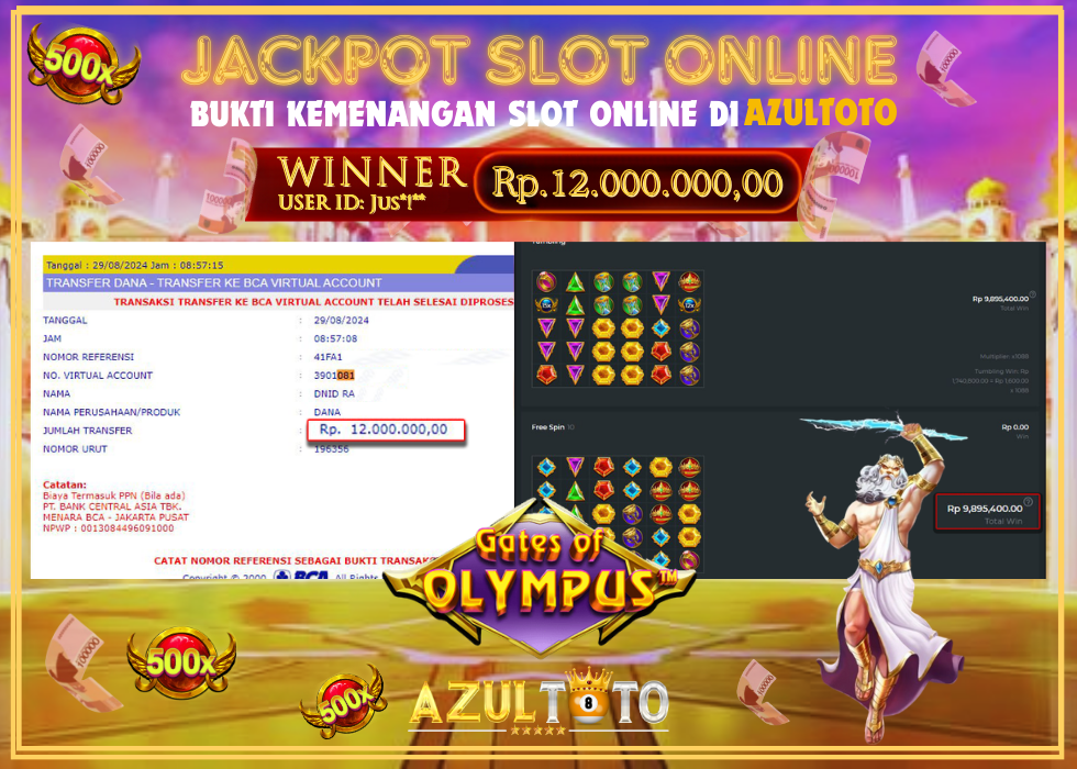 JACKPOT SLOT GATES OF OLYMPUS RP.12.000.000,- LUNAS DI AZULTOTO!