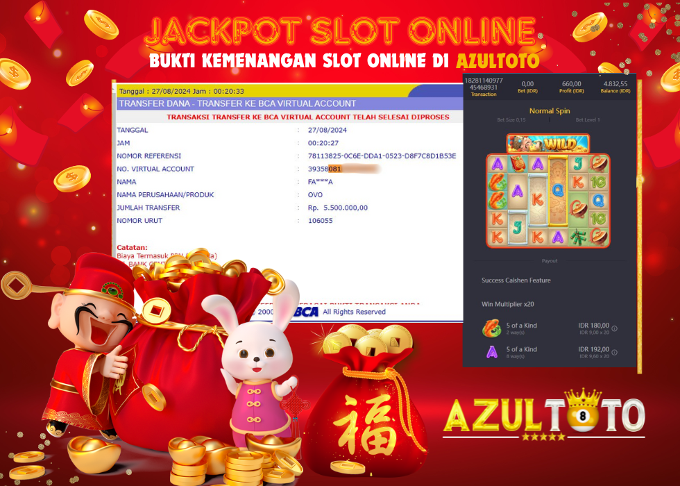 AZULTOTO JACKPOT PGSOFT SLOT CAISHEN WINS Rp.5.500.000,- LUNAS