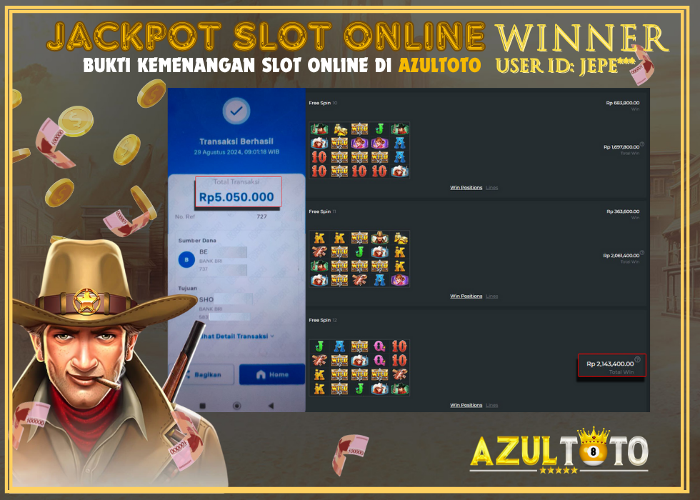 JACKPOT SLOT WILD WEST GOLD RP.5.050.000,- LUNAS DI AZULTOTO!