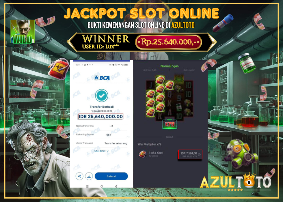 JACKPOT SLOT ZOMBIE OUTBREAK RP.25.640.000,- LUNAS DI AZULTOTO!