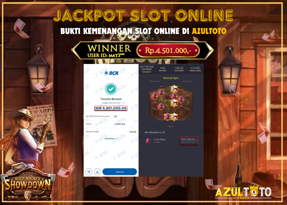 JACKPOT SLOT WILD BOUNTY SHOWDOWN RP.4.501.000,- LUNAS DI AZULTOTO!