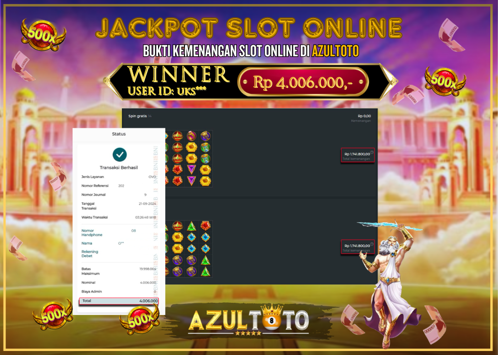 JACKPOT SLOT SWEET BONANZA 1000 RP.6.600.000,- LUNAS DI AZULTOTO!