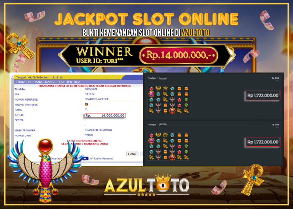 JACKPOT SLOT PYRAMID BONANZA RP.14.000.000,- LUNAS DI AZULTOTO!