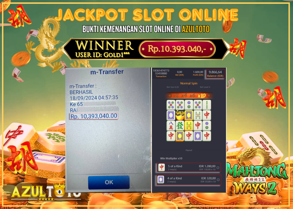JACKPOT SLOT MAHJONG WAYS 2 RP.10.393.040,- LUNAS DI AZULTOTO!