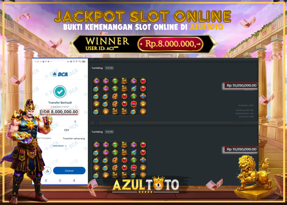 JACKPOT SLOT GATES OF GATOT KACA 1000 RP.8.000.000,- LUNAS DI AZULTOTO!