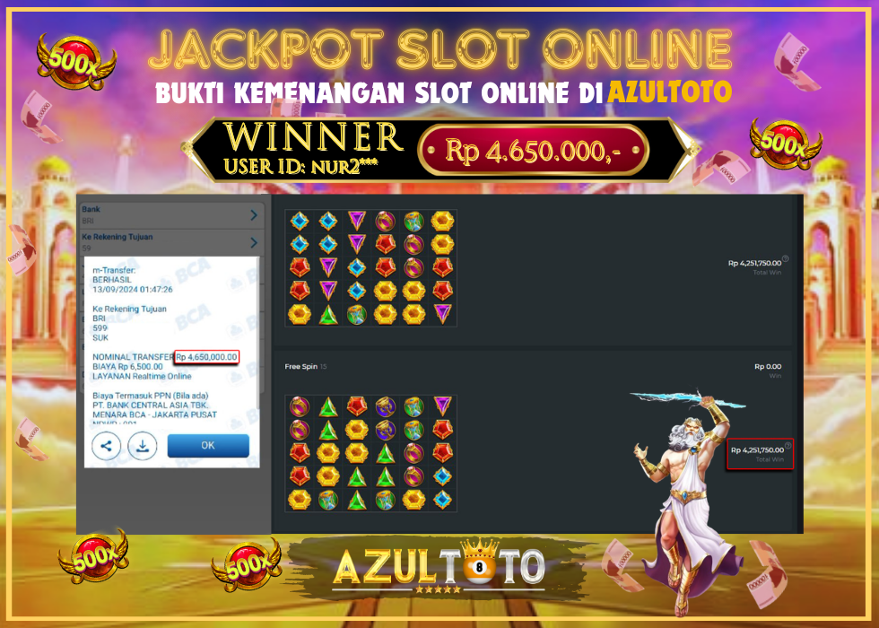 JACKPOT SLOT GATES OF OLYMPUS 1000 RP.4.650.000,- LUNAS DI AZULTOTO!