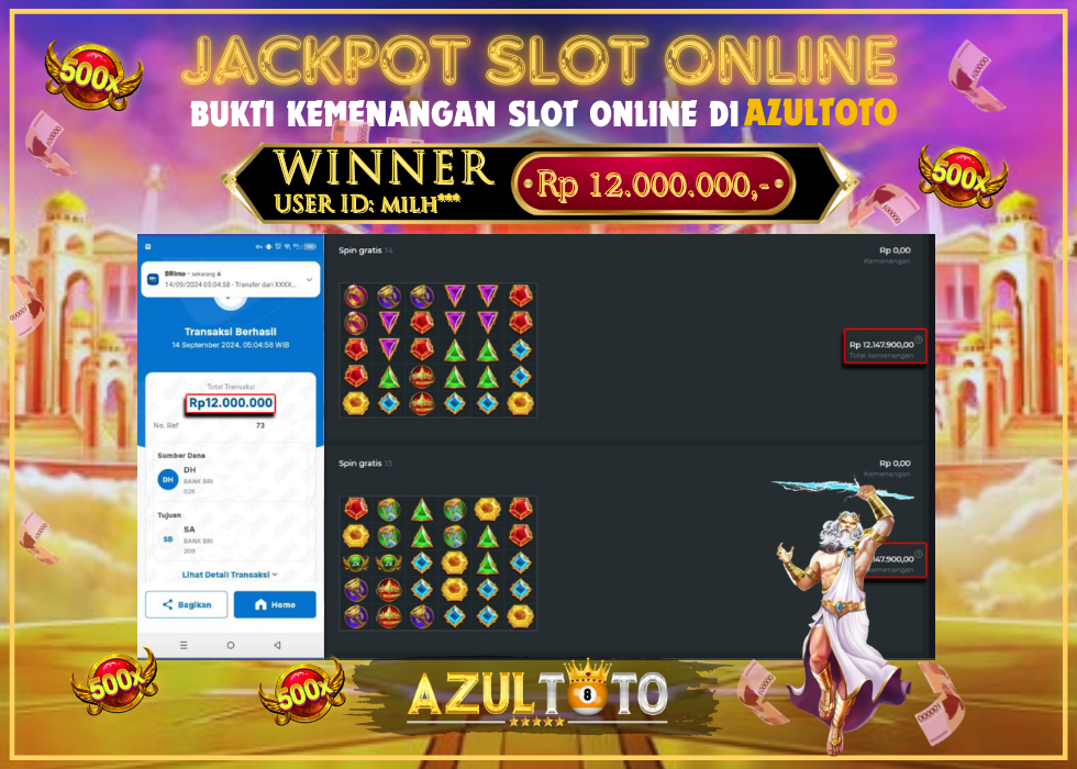 JACKPOT SLOT GATES OF OLYMPUS 1000 RP.12.000.000,- LUNAS DI AZULTOTO!