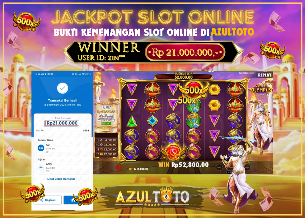 JACKPOT SLOT GATES OF OLYMPUS 1000 RP.21.000.000,- LUNAS DI AZULTOTO!
