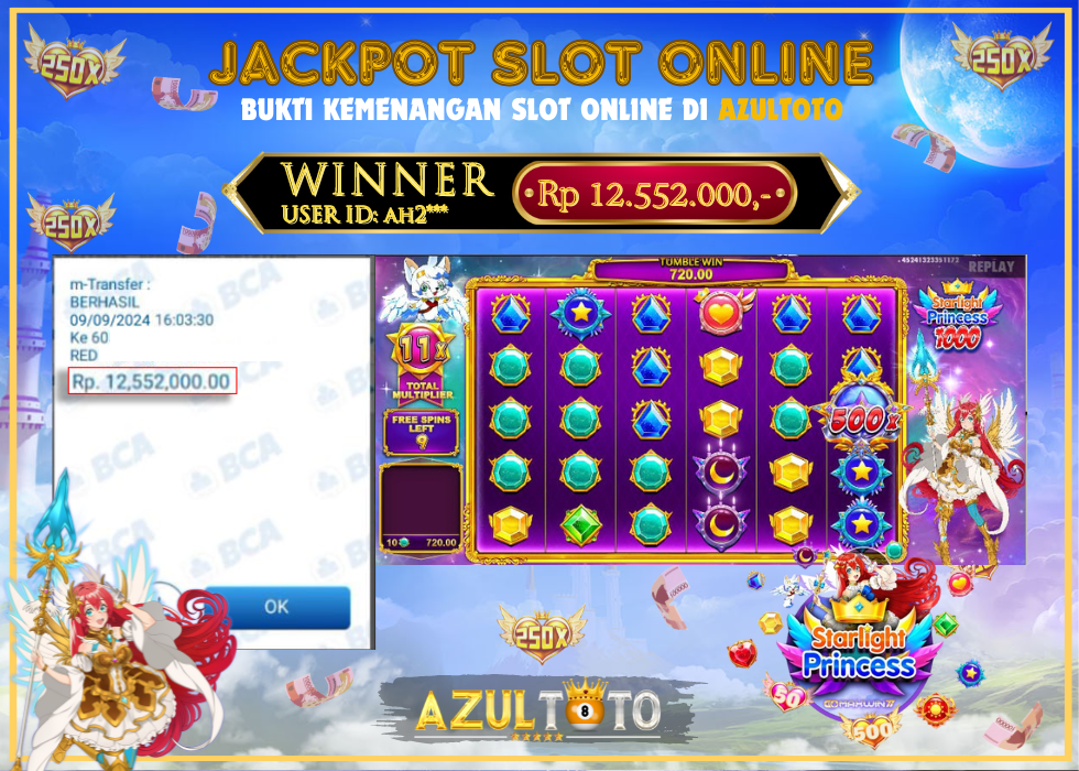 JACKPOT SLOT STARLIGHT PRINCESS 1000 RP.12.552.000,- LUNAS DI AZULTOTO!