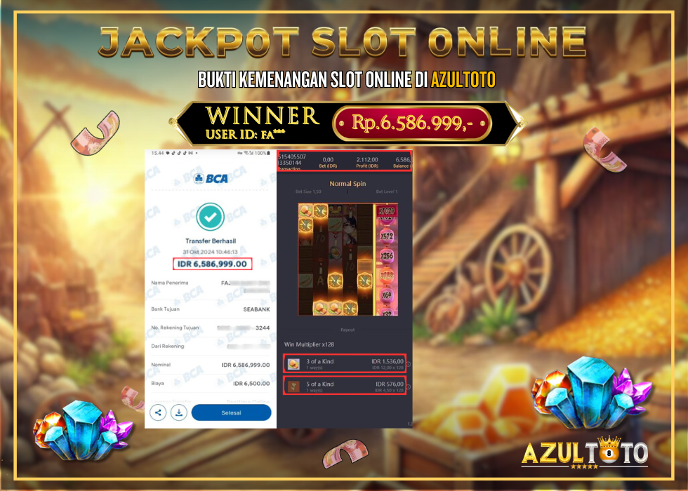 JACKPOT SLOT OISHI DELIGHT RP.6.586 999.00,- LUNAS DI AZULTOTO!