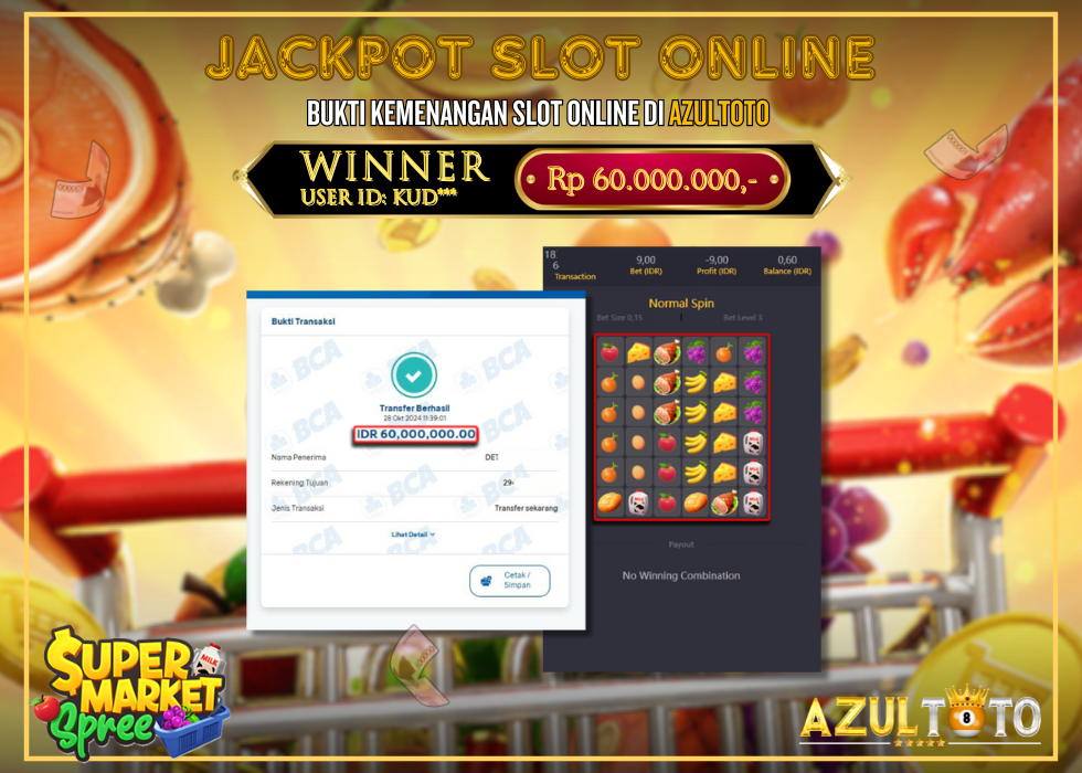 JACKPOT SLOT SUPERMARKET SPREE PGSOFT RP.60.000.000,- LUNAS DI AZULTOTO!