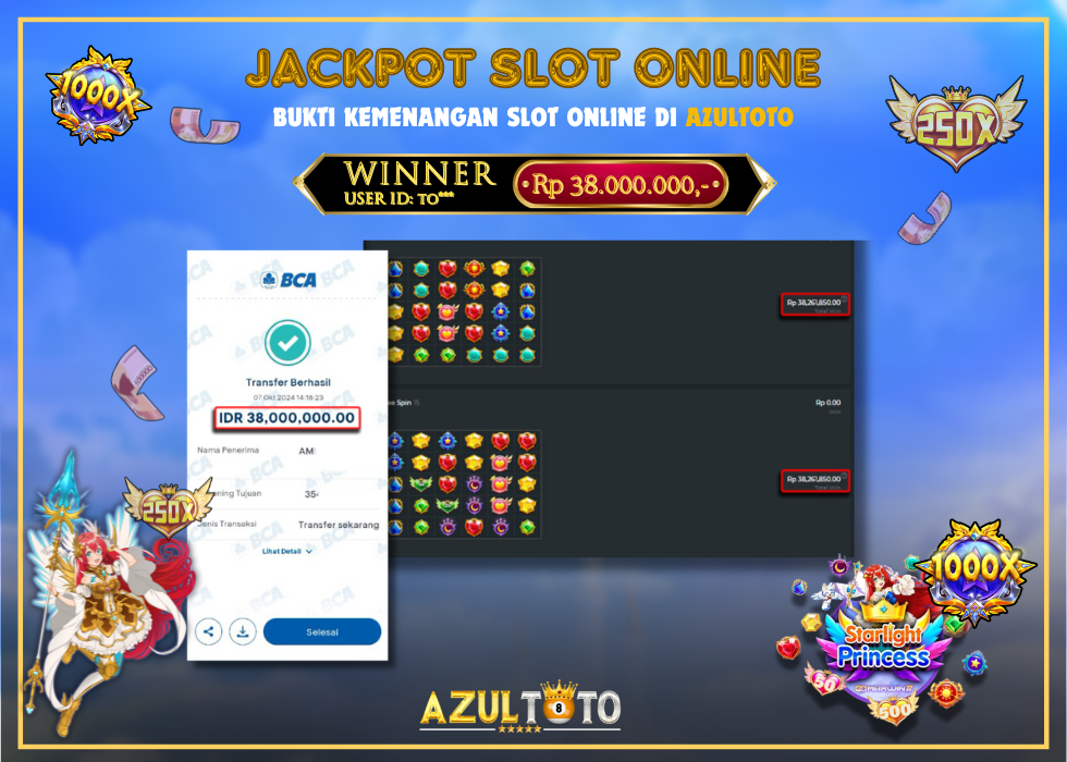 JACKPOT SLOT STARLIGHT PRINCESS 1000 RP.38.000.000,- LUNAS DI AZULTOTO!