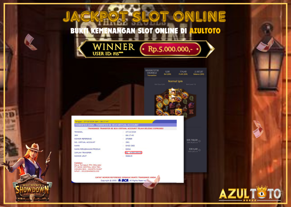 JACKPOT SLOT WILD BOUNTY SHOWDOWN RP.5.000.000,- LUNAS DI AZULTOTO!