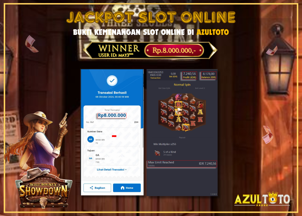 JACKPOT SLOT WILD BOUNTY SHODOWN RP.8.000.000,- LUNAS DI AZULTOTO!