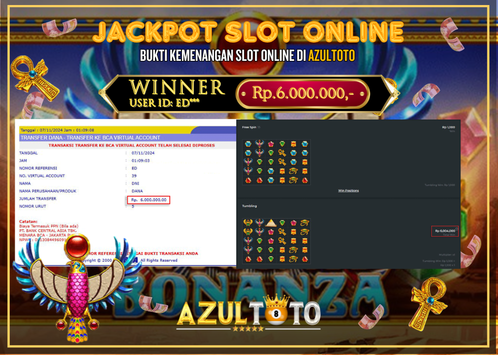 JACKPOT SLOT PYRAMID BONANZA RP.6.000.000,- LUNAS DI AZULTOTO!
