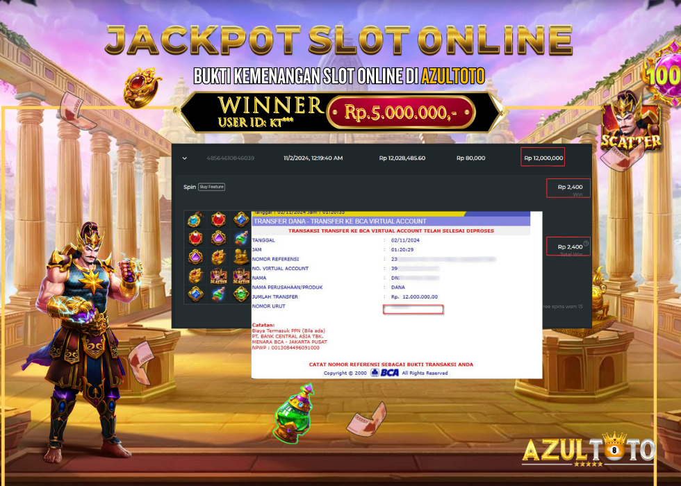 JACKPOT SLOT GATES OF GATOT KACA 1000 RP.12.000.000,- LUNAS DI AZULTOTO!