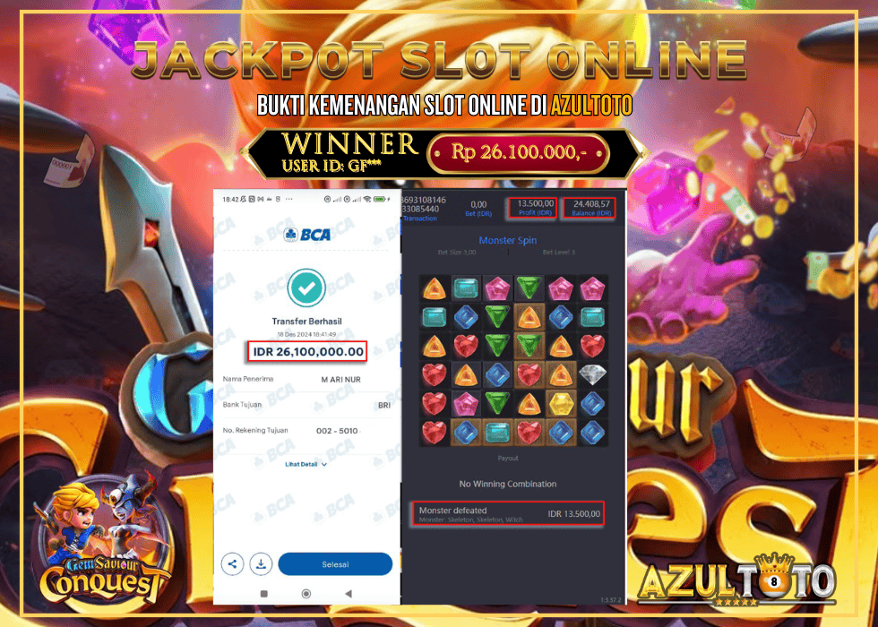 JACKPOT SLOT PGSOFT GEM SAVIOUR RP.26.100.000,- LUNAS DI AZULTOTO!