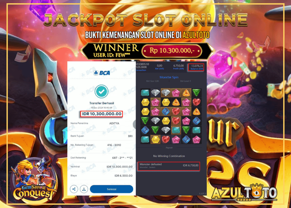 JACKPOT SLOT PGSOFT GEM SAVIOUR RP.10.300.000,- LUNAS DI AZULTOTO!