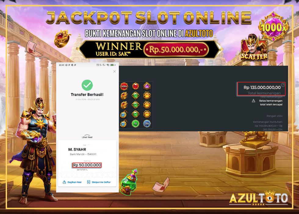 JACKPOT SLOT GATES OF GATOT KACA 1000 RP.50.000.000,- LUNAS DI AZULTOTO!