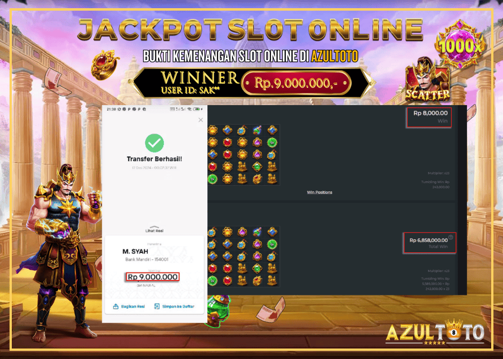 JACKPOT SLOT GATES OF GATOT KACA 1000 RP.9.000.000,- LUNAS DI AZULTOTO!