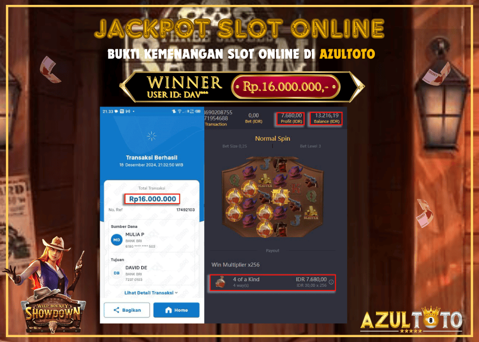 JACKPOT SLOT WILD BOUNTY SHOWDOWN RP.16.000.000,- LUNAS DI AZULTOTO!