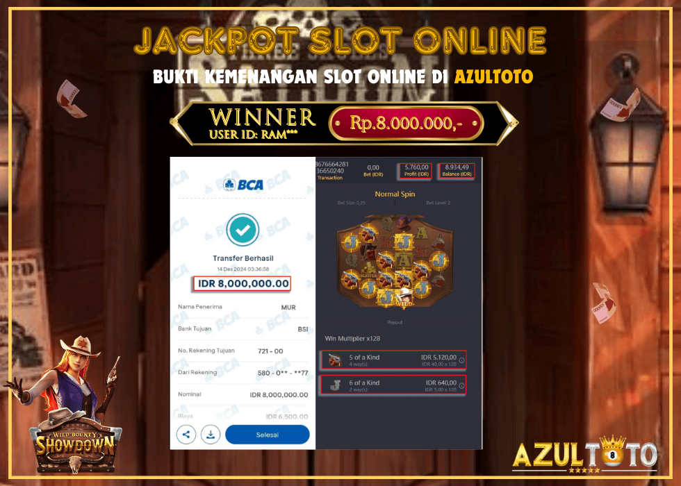 JACKPOT SLOT WILD BOUNTY SHOWDOWN RP.8.000.000,- LUNAS DI AZULTOTO!