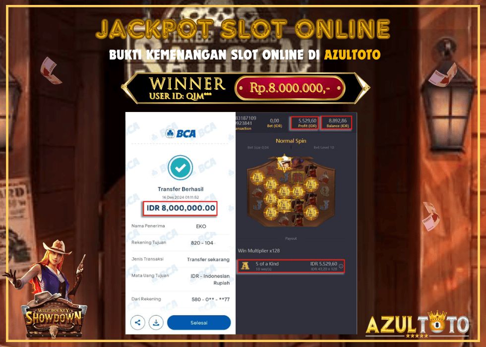 JACKPOT SLOT WILD BOUNTY SHOWDOWN RP.8.000.000,- LUNAS DI AZULTOTO!
