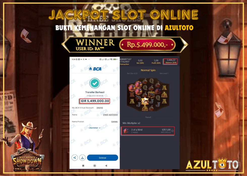 JACKPOT SLOT WILD BOUNTY SHOWDOWN RP.5.499.000,- LUNAS DI AZULTOTO!