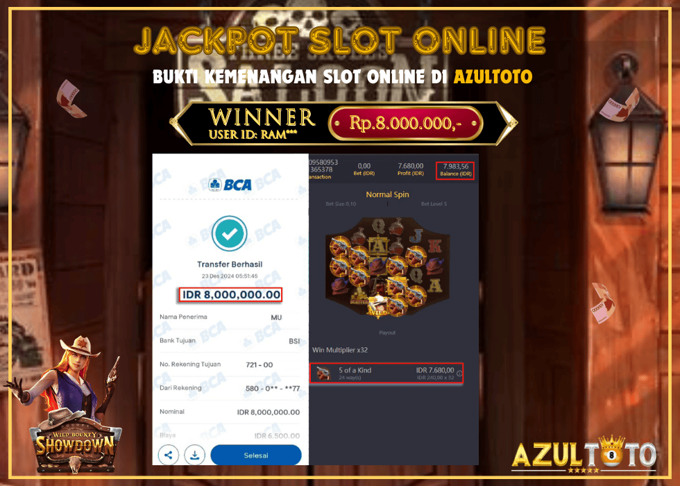 JACKPOT SLOT WILD BOUNTY SHOWDOWN RP.8.000.000,- LUNAS DI AZULTOTO!