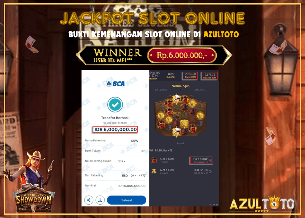 JACKPOT SLOT WILD BOUNTY SHOWDOWN RP.6.000.000,- LUNAS DI AZULTOTO!