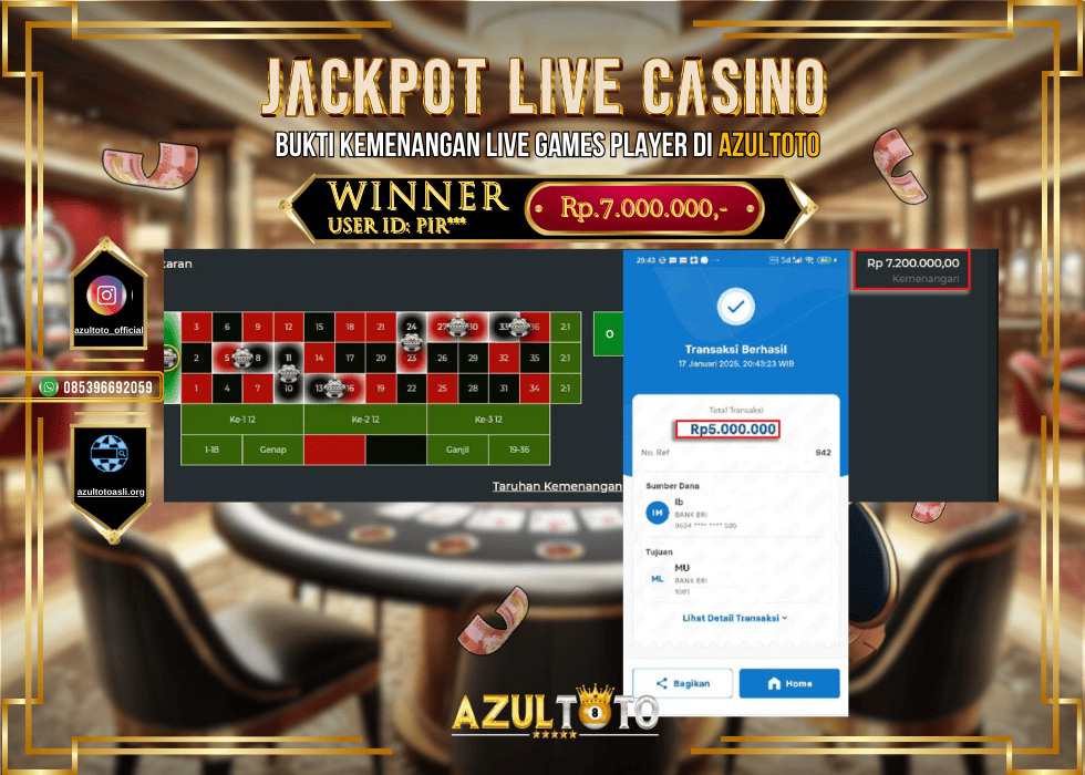 JACKPOT PRAGMATIC ROULLATTE RP.5.000.000,- LUNAS DI AZULTOTO!