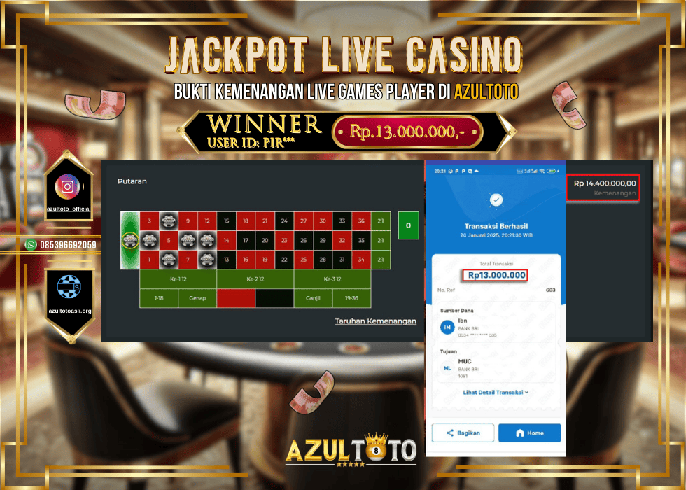 JACKPOT PRAGMATIC ROULLATTE RP.13.000.000,- LUNAS DI AZULTOTO!