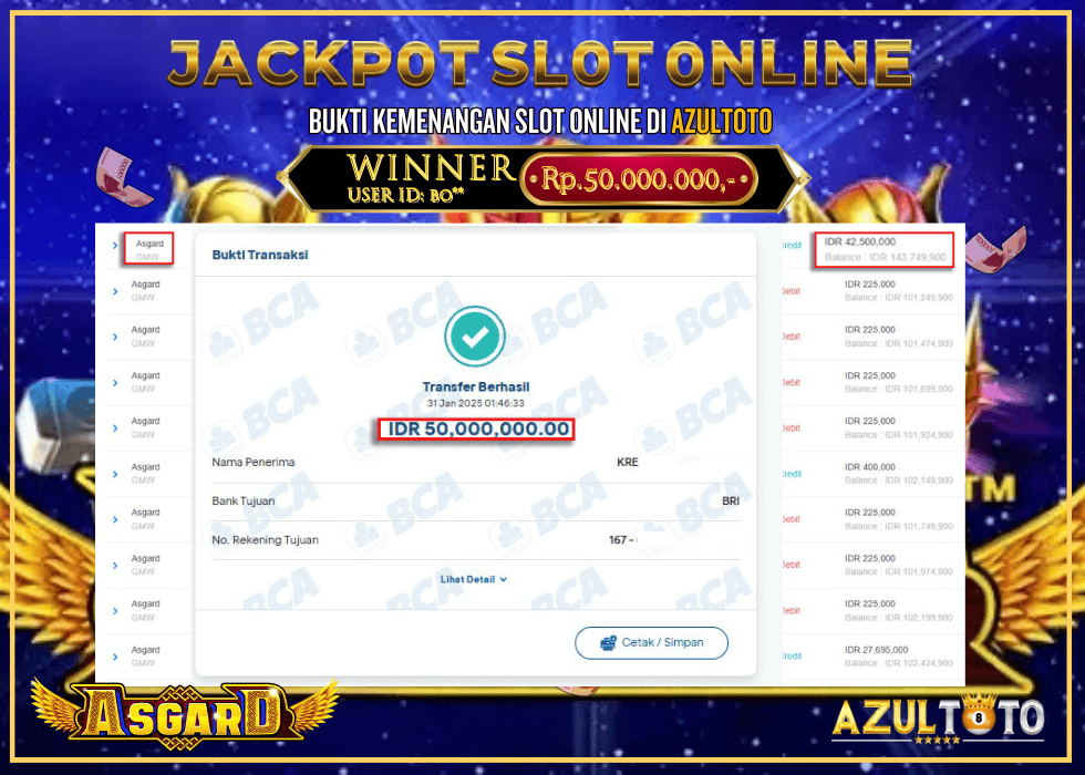 JACKPOT ASGARD RP.50.000.000,- LUNAS DI AZULTOTO!
