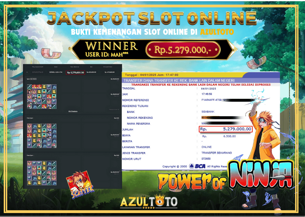 JACKPOT SLOT PRAGMATICPLAY POWER OF NINJA RP.5.279.000,- LUNAS DI AZULTOTO!