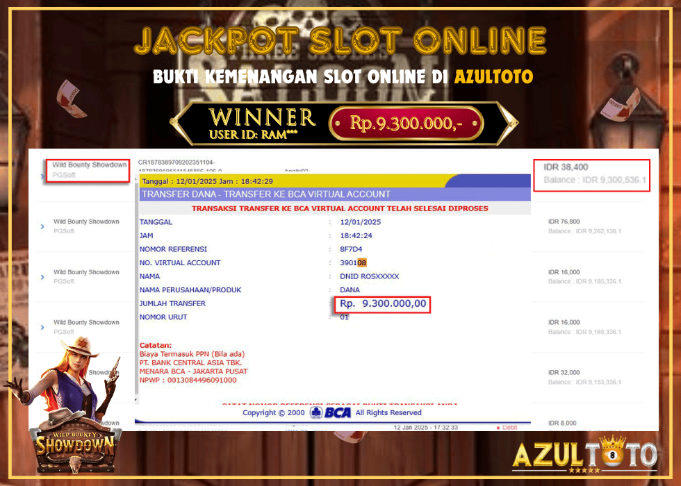 JACKPOT SLOT WILD BOUNTY SHOWDOWN RP.9.300.000,- LUNAS DI AZULTOTO!