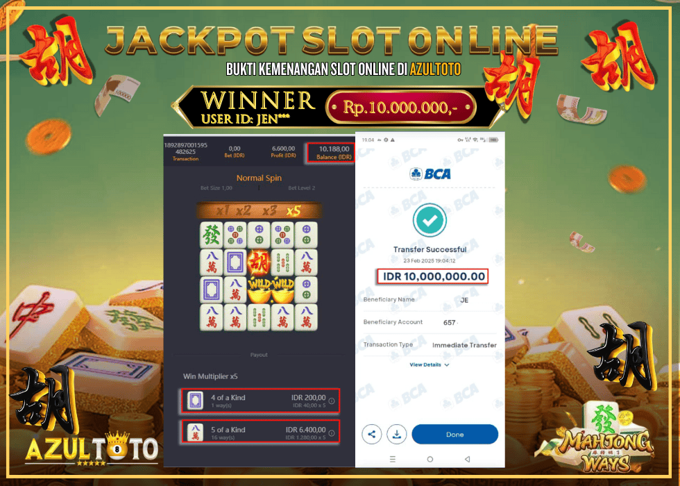 JACKPOT SLOT MAHJONG WAYS 2 RP.10.000.000,- LUNAS DI AZULTOTO!