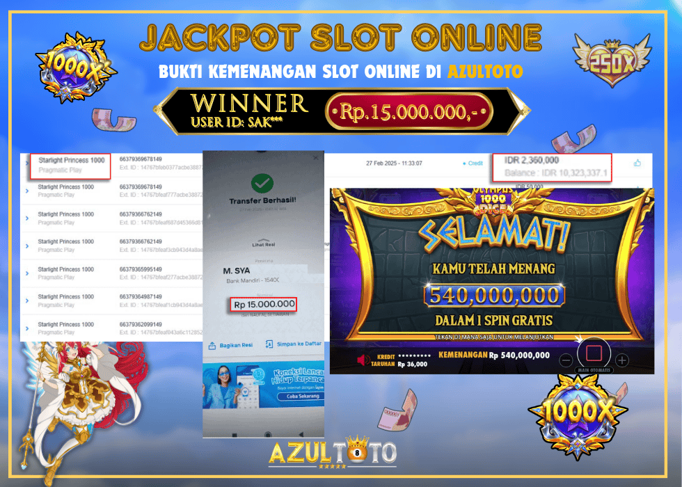 JACKPOT SLOT STARLIGHT PRINCESS RP.15.000.000,- LUNAS DI AZULTOTO!
