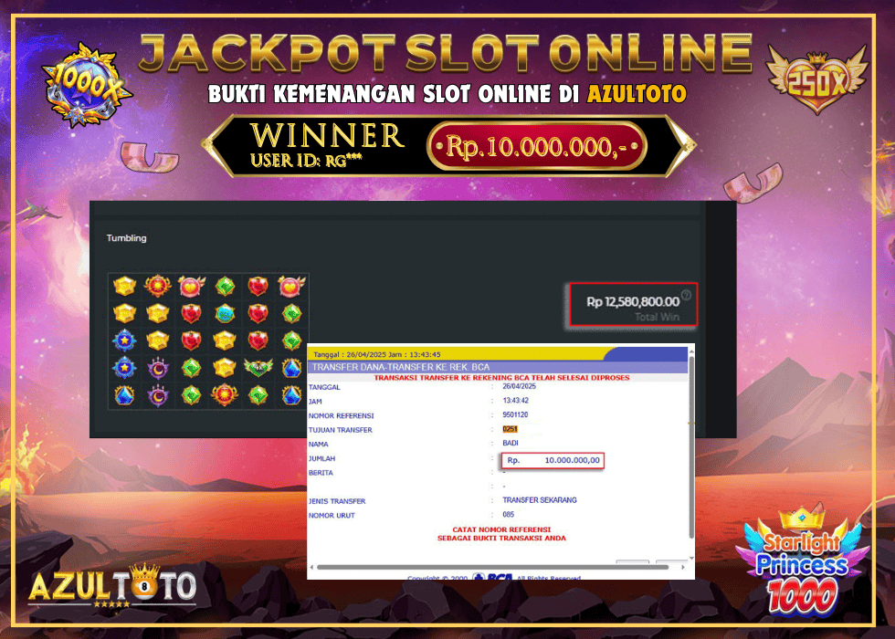 JACKPOT SLOT STARLIGHT PRINCESS RP.10.000.000,- LUNAS DI AZULTOTO!
