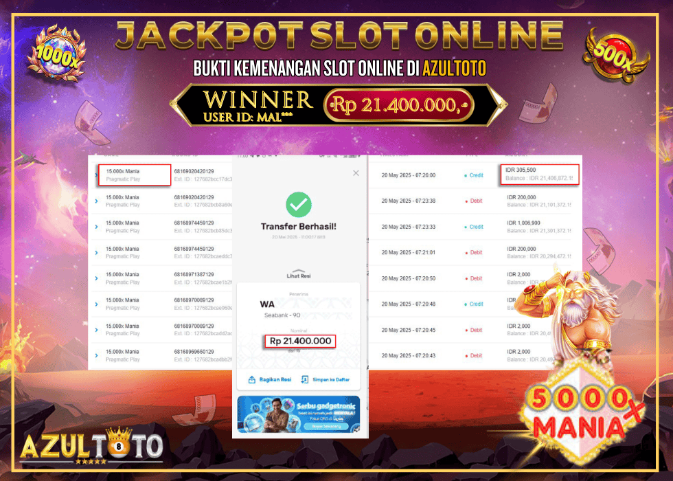 JACKPOT SLOT GATES OF OLYMPUS 15000X MANIA RP.21.400.000,- LUNAS DI AZULTOTO!