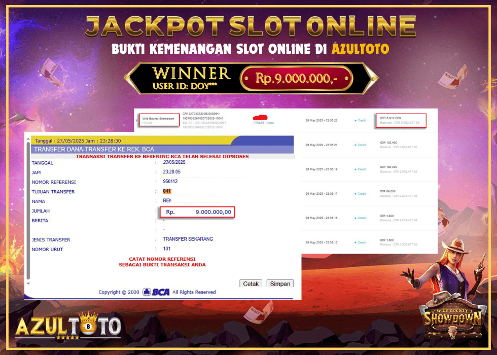 JACKPOT SLOT WILD BOUNTY SHOWDOWN RP.9.000.000,- LUNAS DI AZULTOTO!