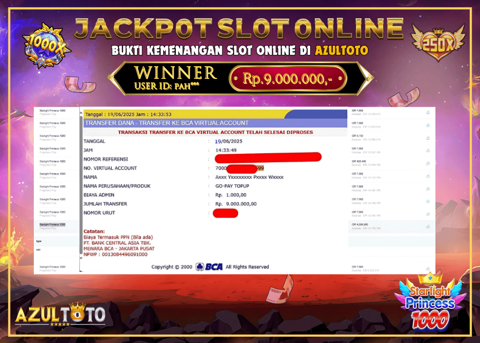 JACKPOT SLOT STARLIGHT PRINCESS RP.9.000.000,- LUNAS DI AZULTOTO!