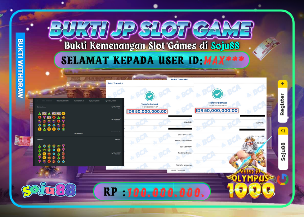 JACKPOT SLOT GATES OF OLYMPUS 1000 RP.100.000.000,- LUNAS DI AZULTOTO!