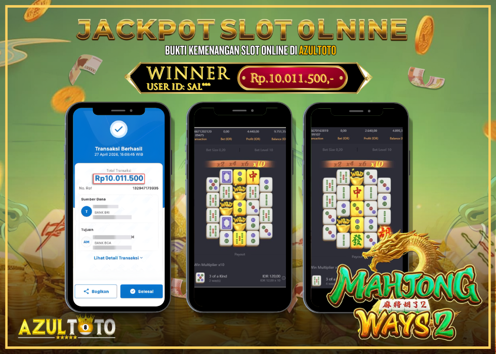 JACKPOT SLOT 𝑀𝐴𝐻𝐽𝑂𝑁𝐺 𝑊𝐴𝑌𝑆 2 RP.10.011.500,- LUNAS DI AZULTOTO!