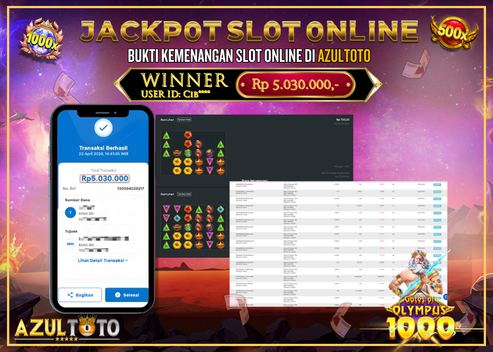 JACKPOT SLOT GATES OF OLYMPUS 1000 RP.5.030.000,- LUNAS DI AZULTOTO!