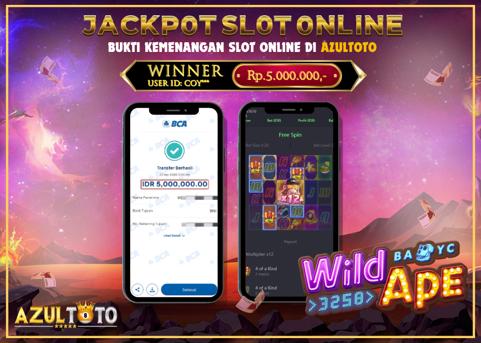 JACKPOT SLOT WILD APE RP.5.000.000,- LUNAS DI AZULTOTO!