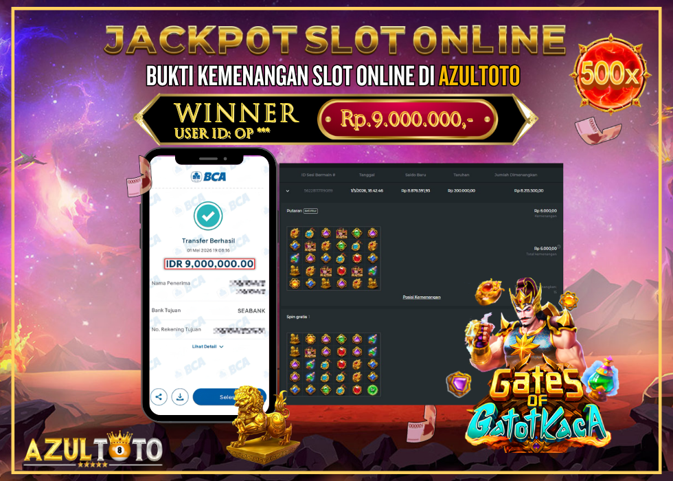 JACKPOT SLOT 𝐺𝐴𝑇𝐸𝑆 𝑂𝐹 𝐺𝐴𝑇𝑂𝑇 𝐾𝐴𝐶𝐴 𝟷𝟶𝟶𝟶 RP.9.000.000,- LUNAS DI AZULTOTO!